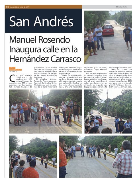 edición de diario los tuxtlas del día 06 de julio de 2017