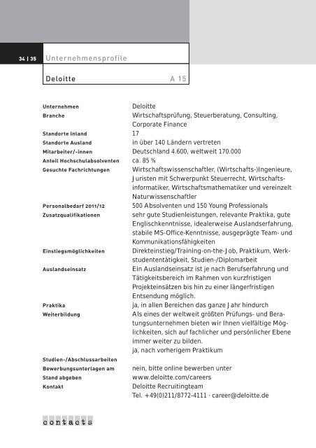 Katalog 2011 - Contacts - Christian-Albrechts-Universität zu Kiel