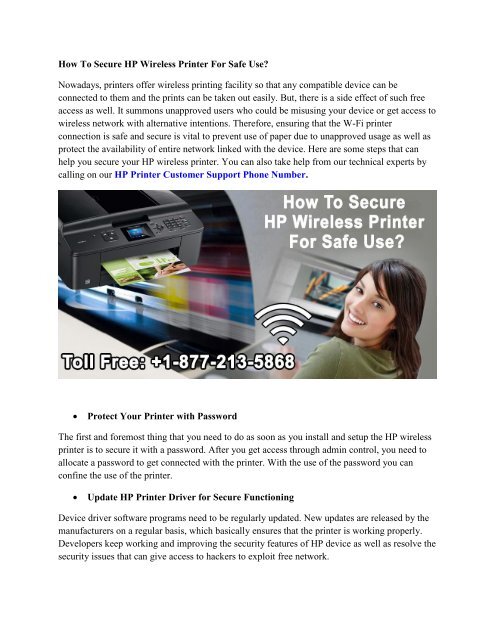 How To Secure HP Wireless Printer For Safe Use