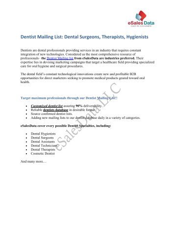 Dentist Mailing List