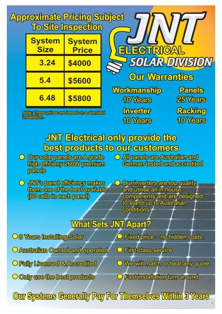 Quick Information and Pricing Guide