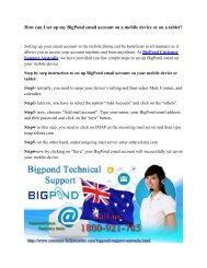 How can I set up my BigPond email account on a mobile device or on a tablet