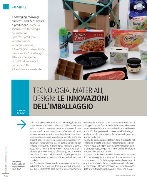 Tecnologie alimentari 4 maggio 2017