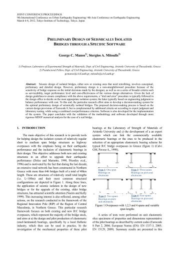 23 Preliminary design of seismically isolated bridges through a specific software