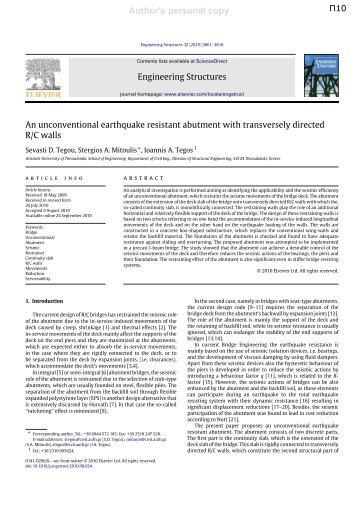 10 An unconventional earthquake ...versely directed RC walls