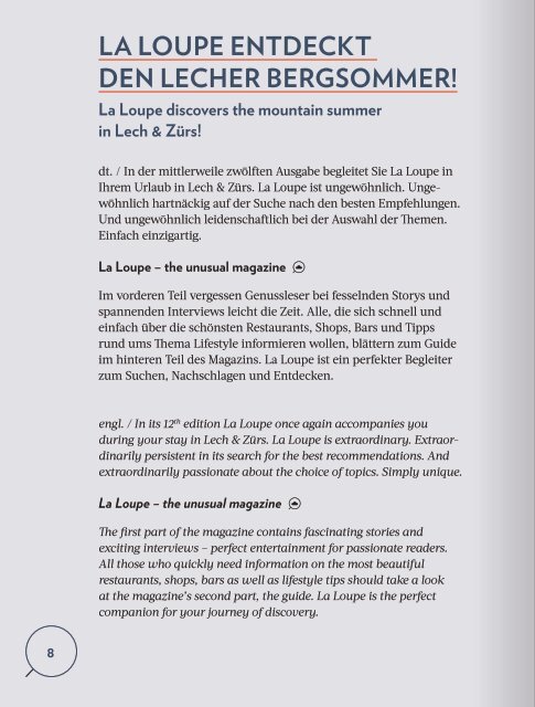 La Loupe Lech Zürs Sommer No 12