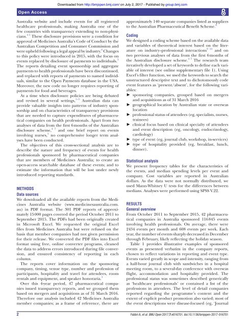 A cross sectional analysis of pharmaceutical industry-funded events for HCPs in Australia_Fabbri_Mintzes