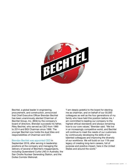 GineersNow  Construction Leaders Magazine June 2017 Issue 003, Bechtel