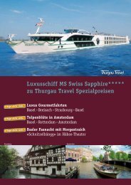 Luxusschiff MS Swiss Sapphire***** zu Thurgau Travel Spezialpreisen