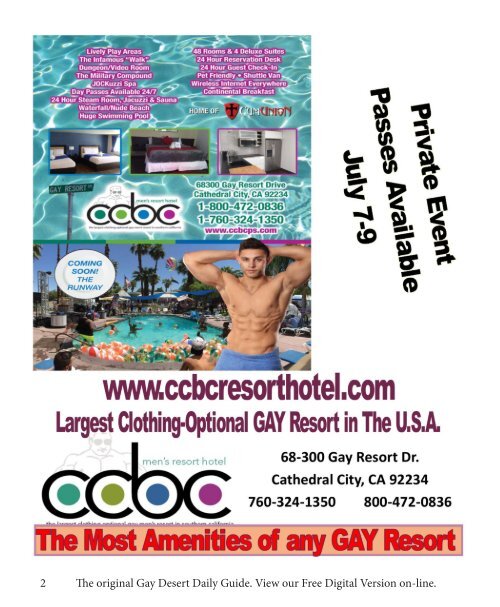 This week in Gay Palm Springs California  July 5 to July 11, 2017