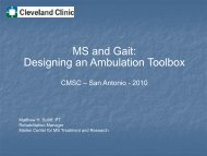 MS and Gait: Designing an Ambulation Toolbox g g - Consortium of ...