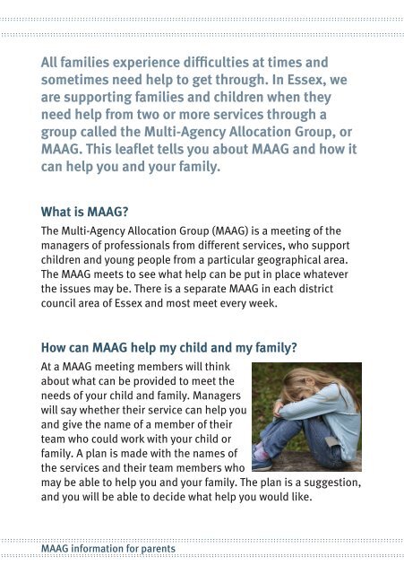 MAAG information for parents - Essex Partnership Portal
