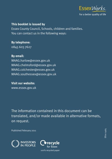 MAAG information for parents - Essex Partnership Portal