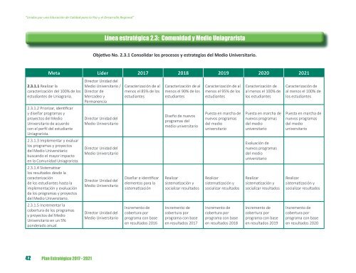 PLAN ESTRATÉGICO 2017-2021 