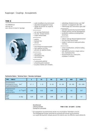 Kupplungen · Couplings · Accouplements FHW-D