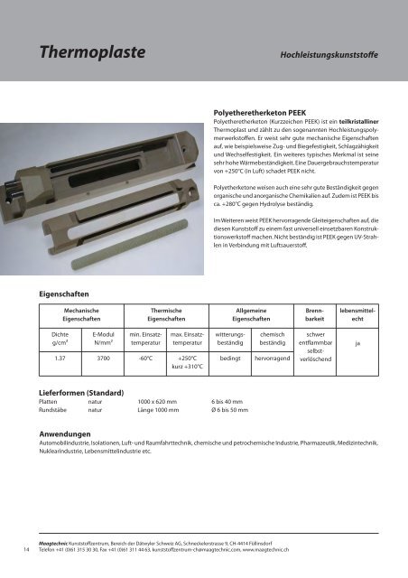 Thermoplaste - Maag Technic AG