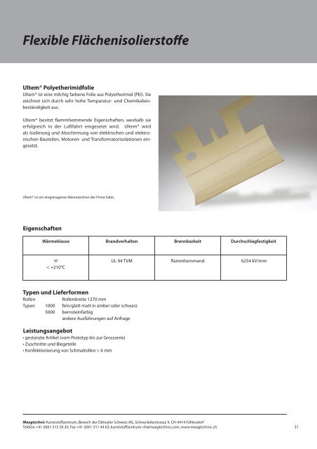 Thermoplaste - Maag Technic AG