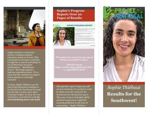 Sophie Thiébaut: Results for the Southwest