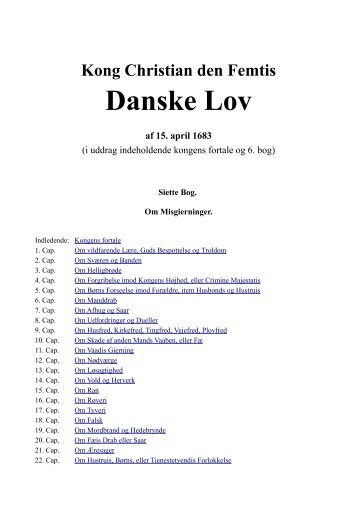 Kong Christian den Femtis Danske Lov af 15. april 1683 - Krim