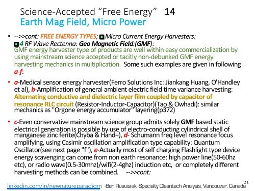 Vaak vergeten, schone, goedkope en overvloedige methoden voor het genereren van energie die de wereld kunnen veranderen / Less Known, Clean, Low Cost, Abundant Energy Technologies & Related World Changing Applications