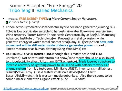 Vaak vergeten, schone, goedkope en overvloedige methoden voor het genereren van energie die de wereld kunnen veranderen / Less Known, Clean, Low Cost, Abundant Energy Technologies & Related World Changing Applications