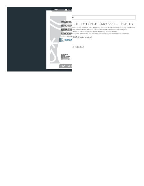Delonghi MW 663 F - IT - De\u0026amp;#039;Longhi - MW 663 F - Libretto istruzioni