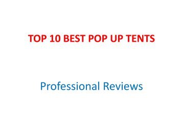 TOP 10 BEST POP UP TENTS