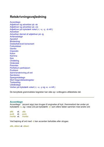 Retskrivningsvejledning - Ordbogen.com