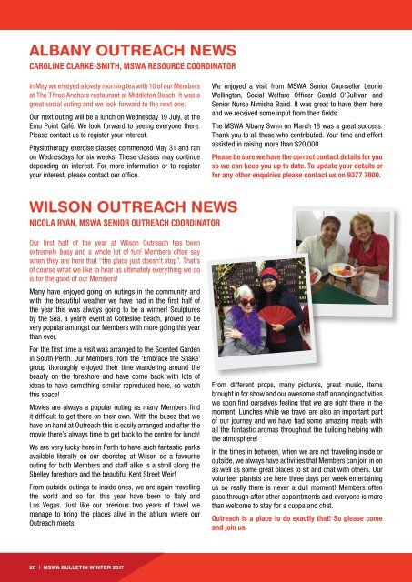 MSWA Bulletin Magazine Winter 2017