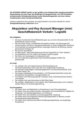 Akquisiteur und Key Account Manager (m/w) - Schunck Group