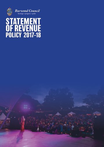 Statement of Revenue Policy - Schedule of Fees And Charges Report 2017-18 with cover