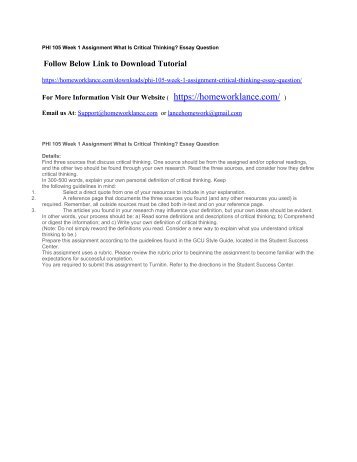 Critical Thinking Application Paper - Words | Essay Example