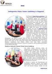 Umfangreiche Pilates Trainer Ausbildung in Wuppertal