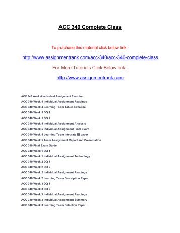 ACC 340 Complete Class