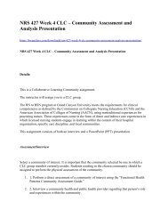 NRS 427 Week 4 CLC - Community Assessment and Analysis Presentation