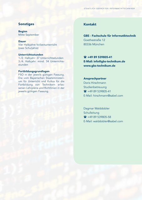 GBS Technikerschule Informatiktechniker