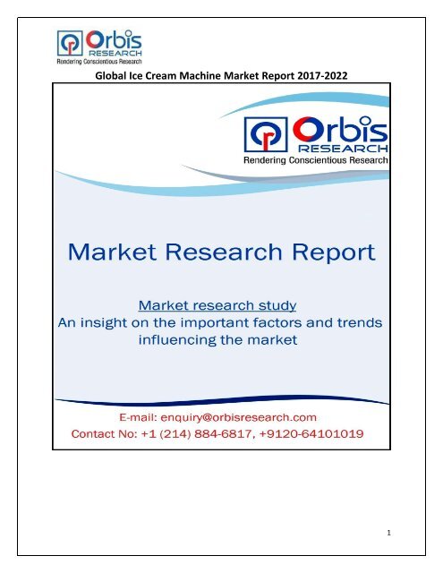 Global Ice Cream Machine Market Report 2017-2022