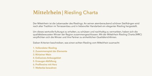 Mittelrhein Riesling Charta – Aus Liebe zum Riesling