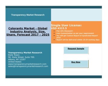 Colorants Market - Global Industry Analysis and Forecast | 2025