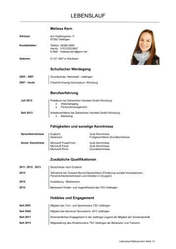 lebenslauf templates