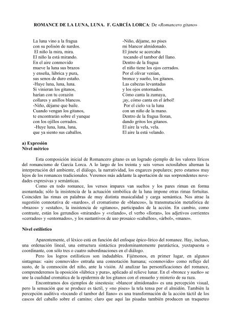 Romance De La Luna Luna F Garcia Lorca De romance de la luna luna f garcia