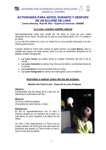 Actividades Eclipse de Luna - sac.csic.es