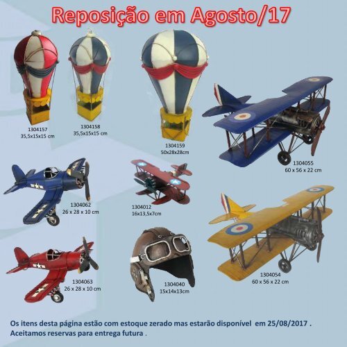 Catalogo dos itens com reposição em Agosto 2017