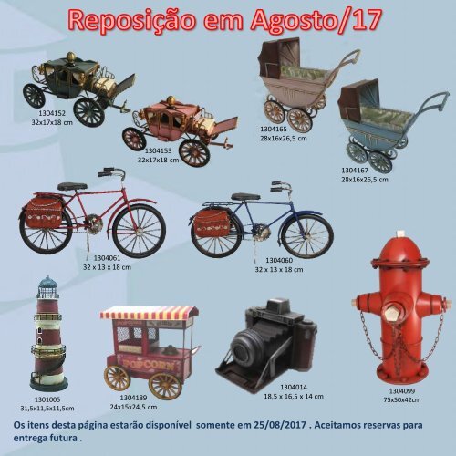 Catalogo dos itens com reposição em Agosto 2017