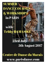 Paris Summer Dance Program 2017