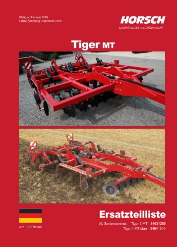 ET-Liste Horsch Tiger 3 / 4 MT starr 2010 - Horsch Maschinen GmbH