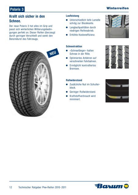 Technischer Ratgeber 2011·2012 Pkw- und Van-Reifen - Barum Tyres