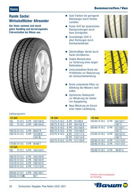Technischer Ratgeber 2011·2012 Pkw- und Van-Reifen - Barum Tyres