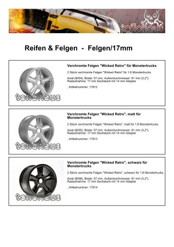 Reifen & Felgen - Felgen/17mm