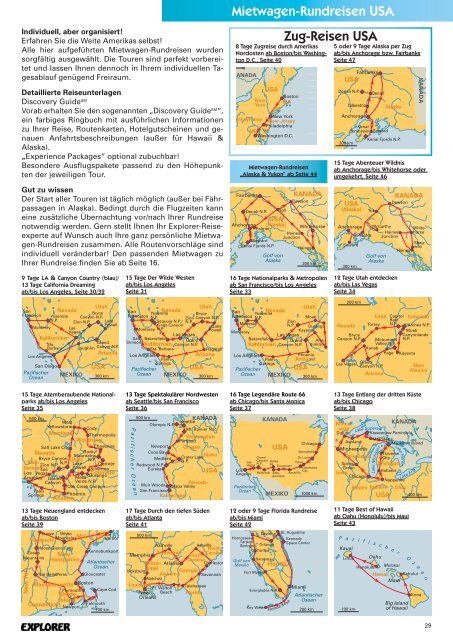 Mietwagen-Rundreisen USA Zug-Reisen USA